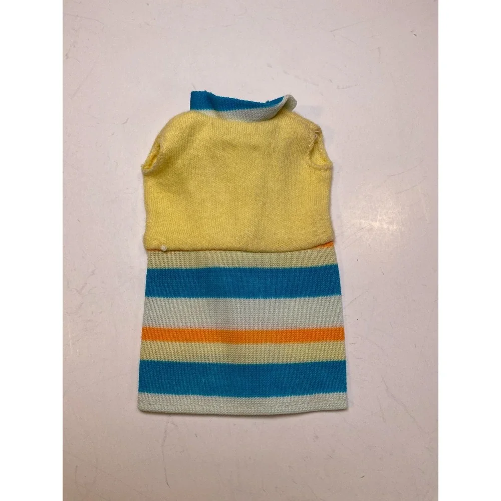 Vintage Barbie Clothes Lot of 2 Dress & Shirt Yellow Blue Orange